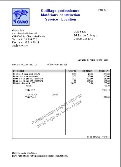 exemple facture pour acquit englshtdri